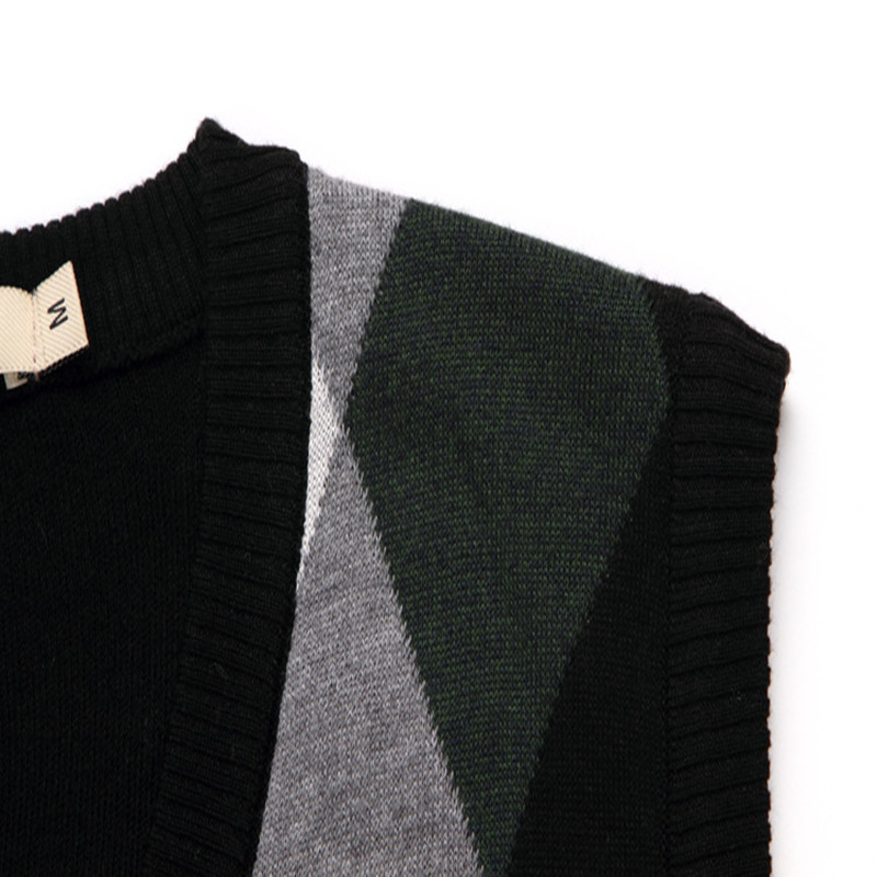 Mens Golf Vest Autumn Spring Warm Thick Sleeveless VNeck Argyle Slim Fit Fashion Sweaters Knitted Cotton Casual Wool Coat 201125