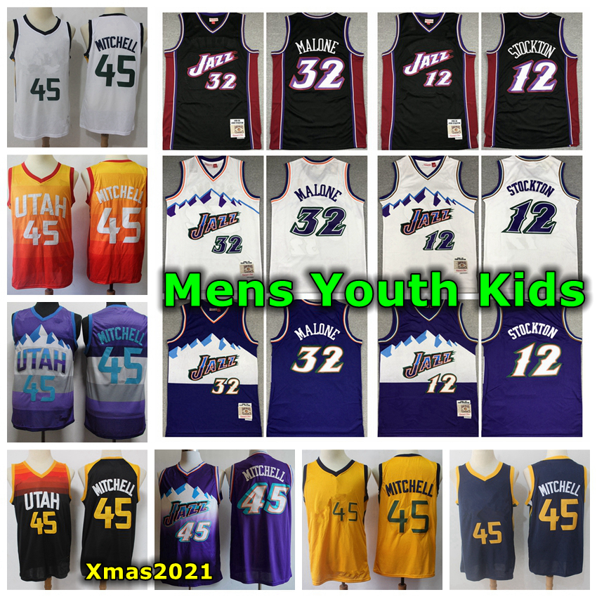 2021 Mens Youth Kids Donovan 45 Mitchell Swingman Jersey Stitched Retro 32 Karl Malone 12 John Stockton Mitchell Ness Basketball Jersey, Black;red
2021 Mens Youth Kids Donovan 45 Mitchell Swingman Jersey Stitched Retro 32 Karl Malone 12 John Stockton Mitchell Ness Basketball Jersey, Black;red