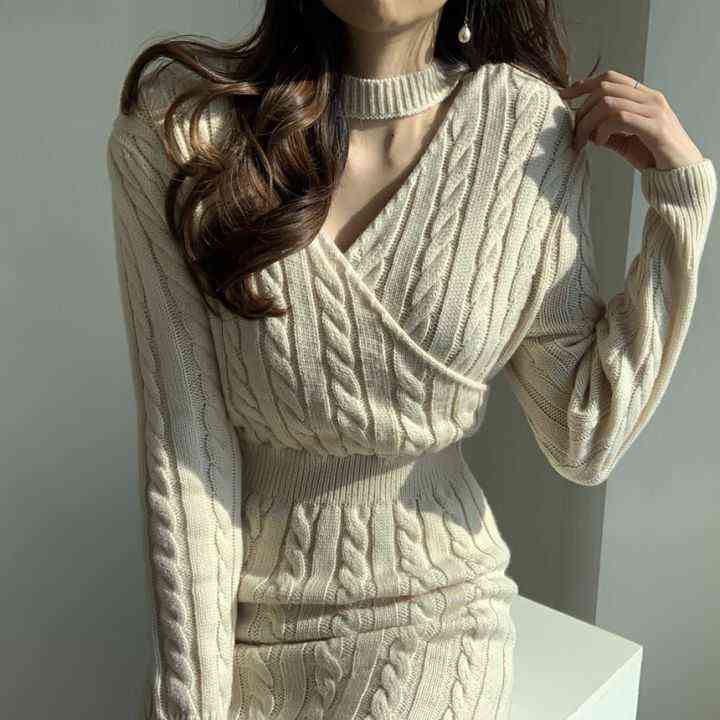 Winter Women'S Dress Bodycon Sweater Women Dress Long Sleeve Knitted Dresses Maxi Vintage Oversize Dresses Evening Fall 211221