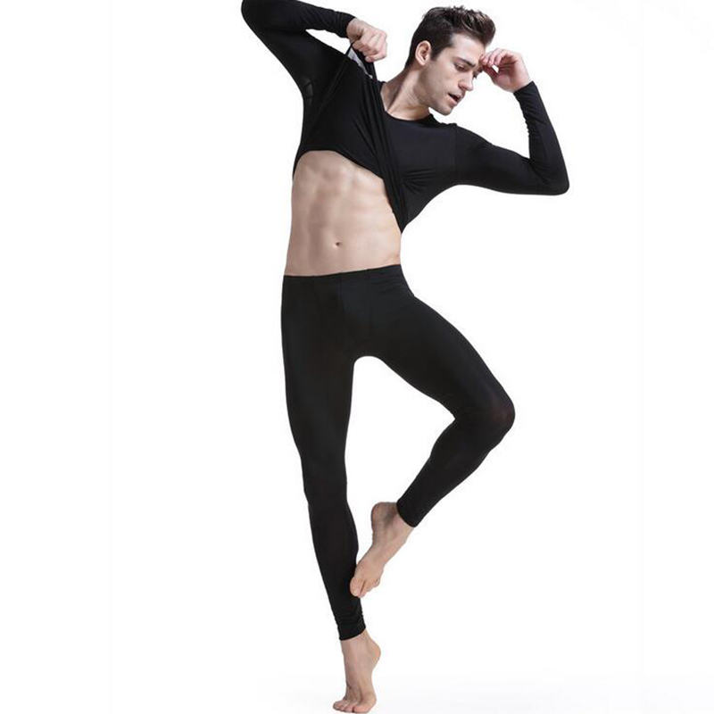 Thermal underwear men long johns thermo Underwear underpant elastic ultra-thin silk translucent Pajamas clothes for men leggings 201023