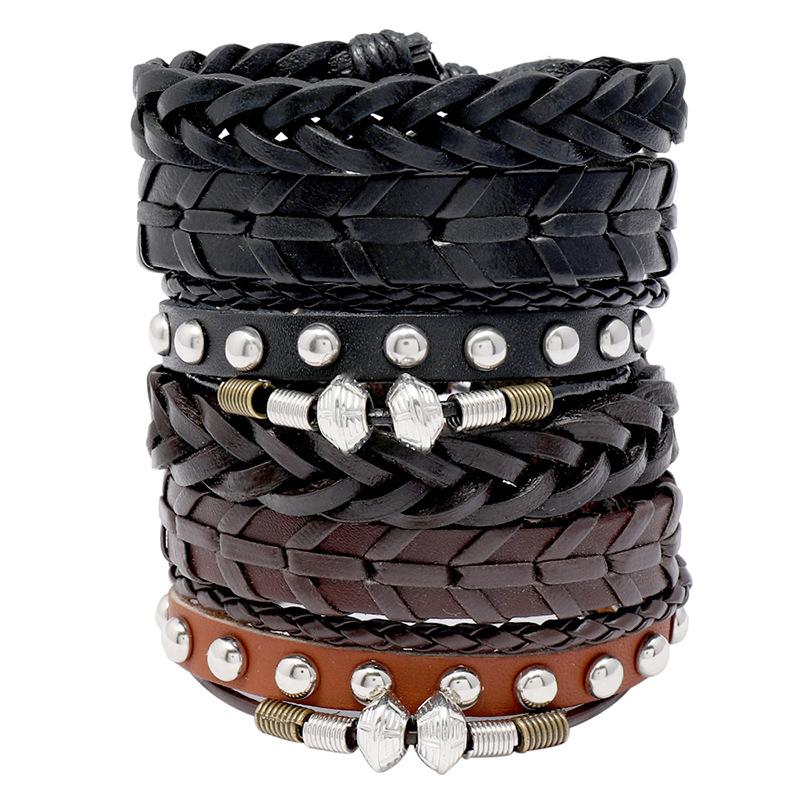 Hot Sale Men's Multilevel Bangle Hand-woven Cowhide Bracelet European Retro Style Jewelry
Hot Sale Men's Multilevel Bangle Hand-woven Cowhide Bracelet European Retro Style Jewelry