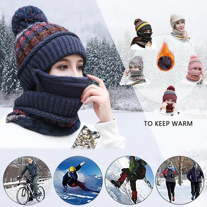 2020 Winter Mask Hat Scarf Set Thick Warm Women Winter Accessories Fleece Inside Knitted Hat Scarf Set 3pcs Riding Hats
2020 Winter Mask Hat Scarf Set Thick Warm Women Winter Accessories Fleece Inside Knitted Hat Scarf Set 3pcs Riding Hats
