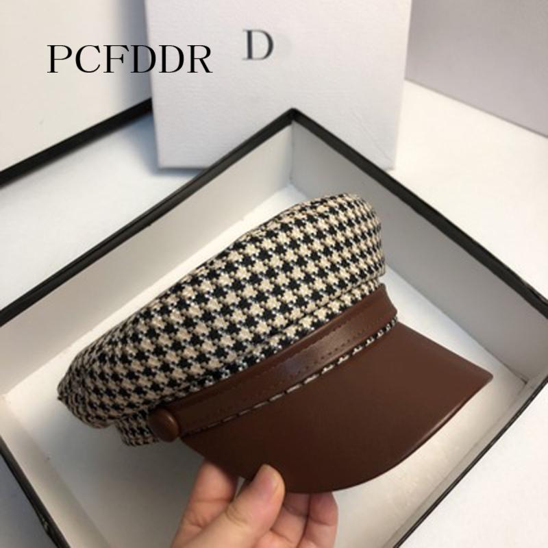 PCFDDR Autumn frosted cotton thousand bird Gehai hat fashion Korean outdoor travel Plaid octagonal hat woman, Brown 
PCFDDR Autumn frosted cotton thousand bird Gehai hat fashion Korean outdoor travel Plaid octagonal hat woman, Brown