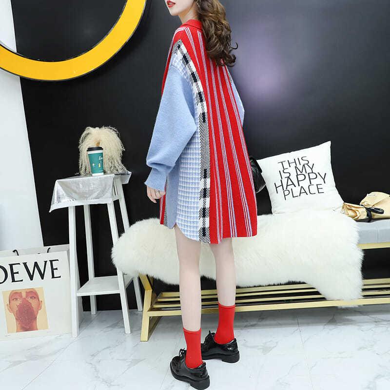 Knitted cardigan women's long and loose spring clothes, new lazy style sweater coat, Red
Knitted cardigan women's long and loose spring clothes, new lazy style sweater coat, Red