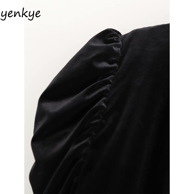 Fashion Women Vintage Black Velvet Cape Coat Front Tie High Neck Short Sleeve Plus Size Winter Outerwear XDWM2739 201210
