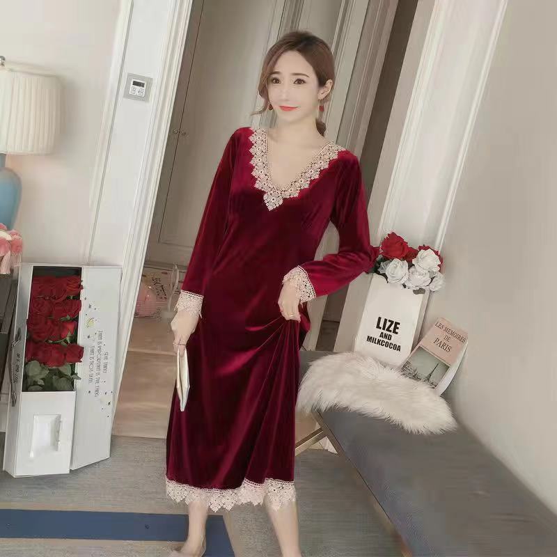 2021 New Pyjamas Skirt Blawarmu Nachtw Sche Winter Nachthemd Gold Samt Sleep Sexy Hometwear Frauen Schlafanzug Lange Nachthemden BAHX, Pink
2021 New Pyjamas Skirt Blawarmu Nachtw Sche Winter Nachthemd Gold Samt Sleep Sexy Hometwear Frauen Schlafanzug Lange Nachthemden BAHX, Pink