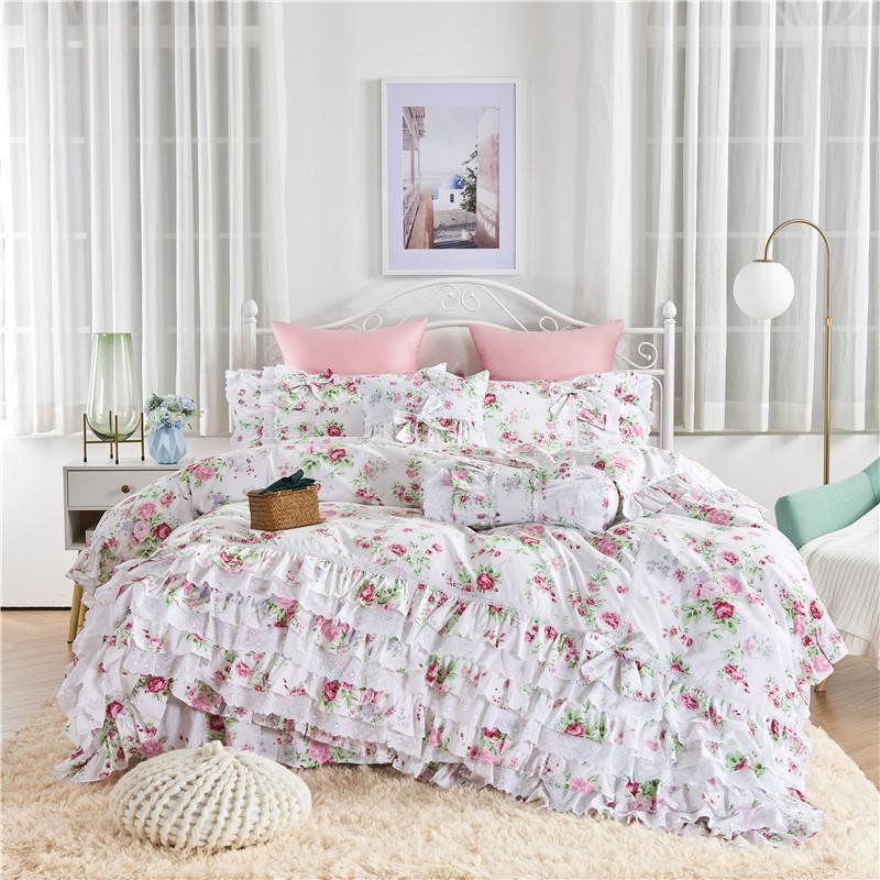 Princess lace pure cotton ropa de cama Korean ruffles pastoral floral skirt cake layers bedding set pillow sham duvet cover set, As pic
Princess lace pure cotton ropa de cama Korean ruffles pastoral floral skirt cake layers bedding set pillow sham duvet cover set, As pic
