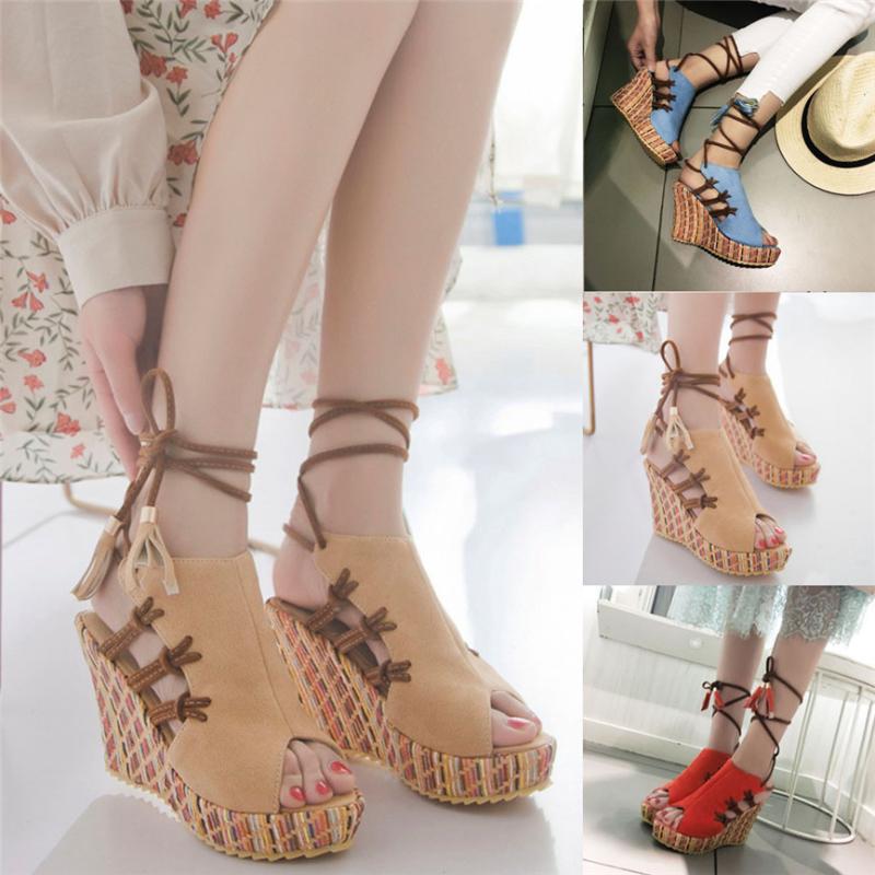 Woman Shoes High Heels Sexy Fashion Women Bohemian Ethnic Style Shoe Open Toe Color Velvet Wedge Heel Strap Lace Up Sandals, Beige
Woman Shoes High Heels Sexy Fashion Women Bohemian Ethnic Style Shoe Open Toe Color Velvet Wedge Heel Strap Lace Up Sandals, Beige