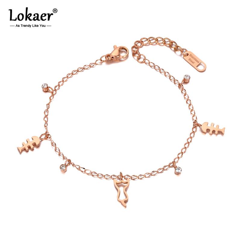 Lokaer Fashion Titanium Stainless Steel Fish And Cat Charm Bracelets For Women Bohemia CZ Crystal Party Bracelet Jewelry B20201
Lokaer Fashion Titanium Stainless Steel Fish And Cat Charm Bracelets For Women Bohemia CZ Crystal Party Bracelet Jewelry B20201