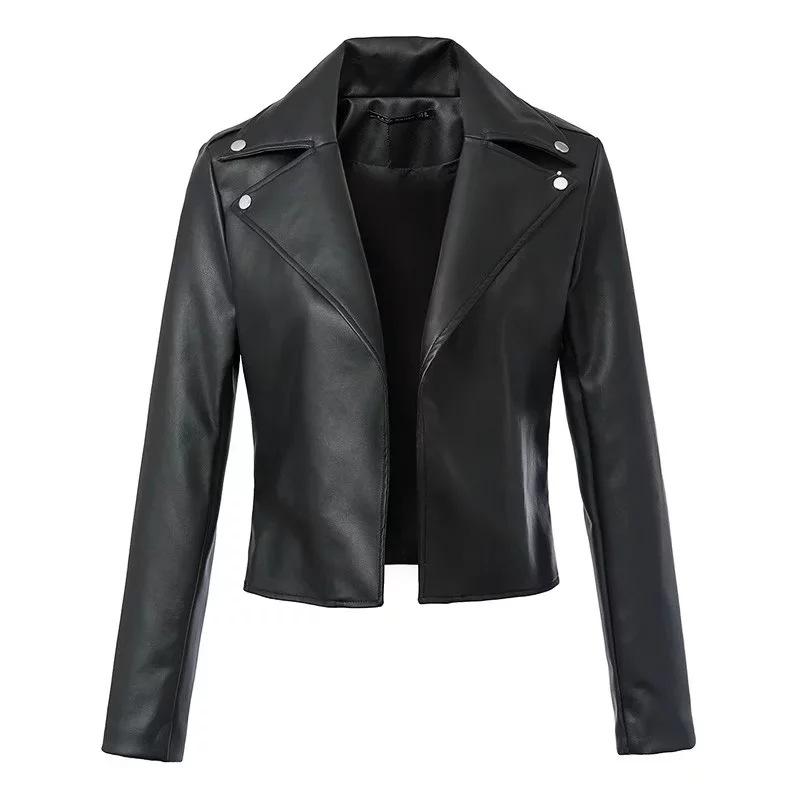 2020 Spring PU Faux Leather Jacket Women Open Stitch Classic Moto Biker Jacket Ladies Back Weave Black Leather Coat Outerwear
2020 Spring PU Faux Leather Jacket Women Open Stitch Classic Moto Biker Jacket Ladies Back Weave Black Leather Coat Outerwear