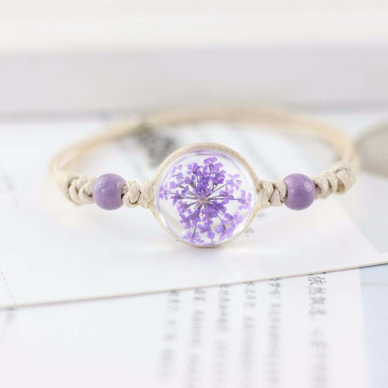 Bohemia Style Glass Ball Woven Bracelet for Women Handmade Real Dry Flower DIY Glass Beads Woven Bracelet Summer Jewelry Gifts
Bohemia Style Glass Ball Woven Bracelet for Women Handmade Real Dry Flower DIY Glass Beads Woven Bracelet Summer Jewelry Gifts