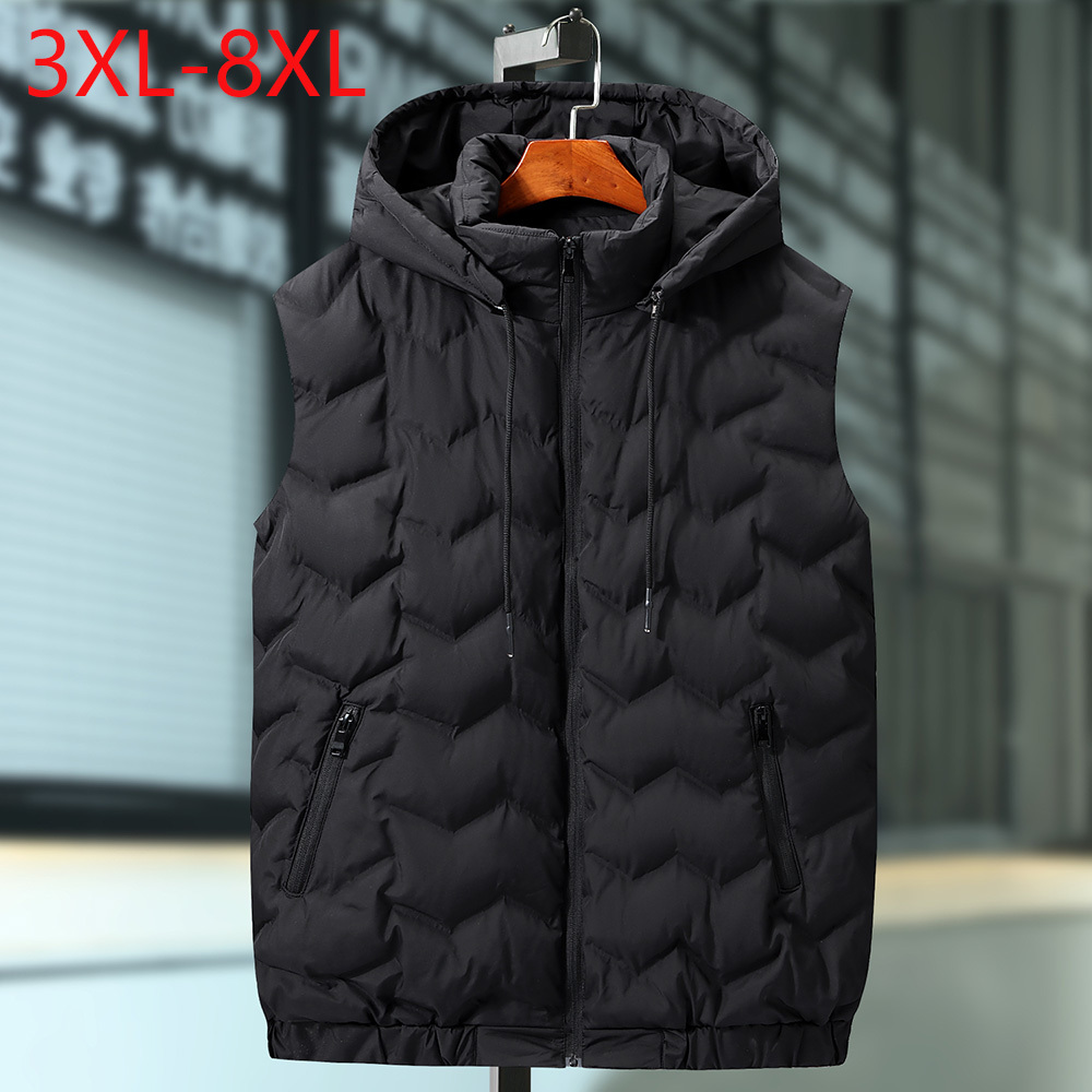 2021 New Winter Plus Large Size 8xl Vest Hat Detachable Waistcoat Warm Thicken Sleeveless Jackets Unloading Parka Coat for Men Unisex Gg7z, Black vest
2021 New Winter Plus Large Size 8xl Vest Hat Detachable Waistcoat Warm Thicken Sleeveless Jackets Unloading Parka Coat for Men Unisex Gg7z, Black vest
