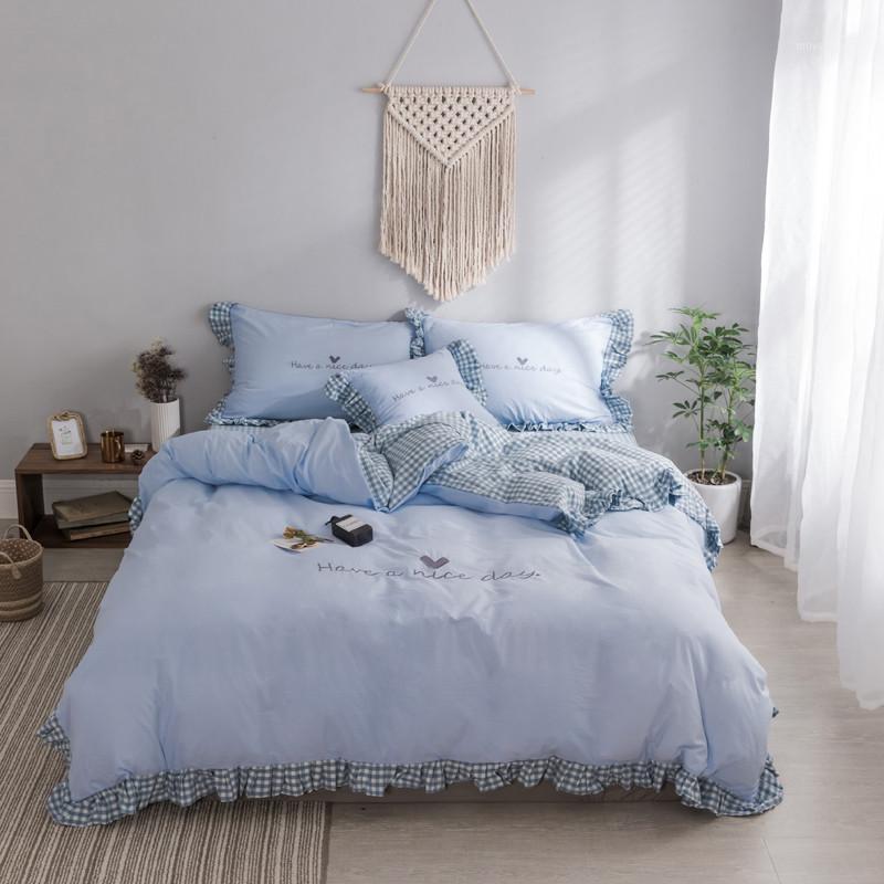 Net red ins Princess wind pure cotton four piece set girl's all cotton 1.8m bedding dormitory Quilt Set four piece1, Blue
Net red ins Princess wind pure cotton four piece set girl's all cotton 1.8m bedding dormitory Quilt Set four piece1, Blue