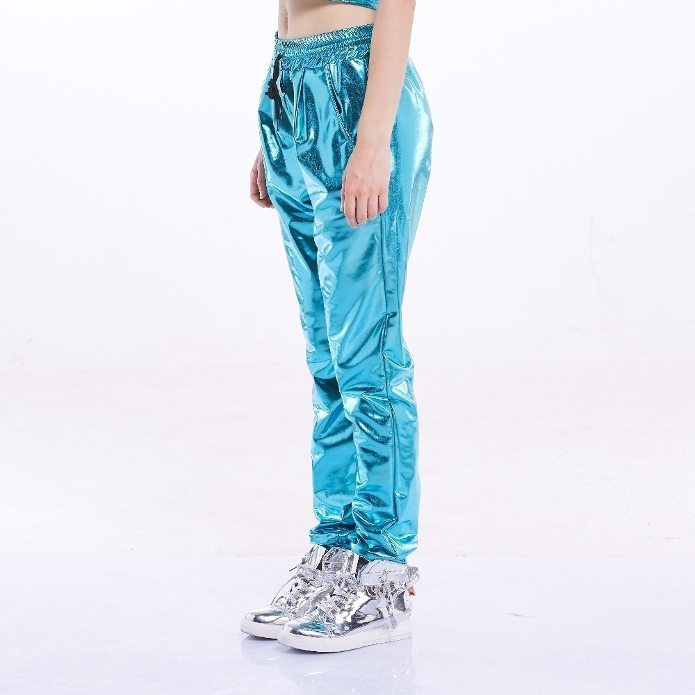 Heroprose New Fashion mid waist dance stage performance wide leg loose long bloomers sky blue trousers women hip hop harem pants T200223