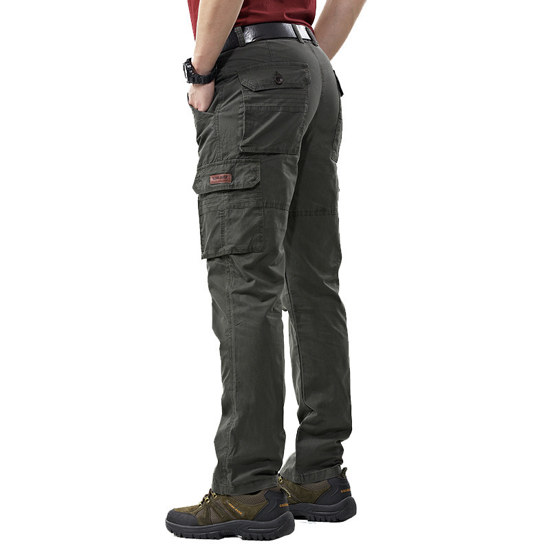 Men's Overalls Military Army Cargo Pants Spring Cotton Baggy Denim Pants Male Multi-pockets Casual Long Trousers Plus Size 42 201027
