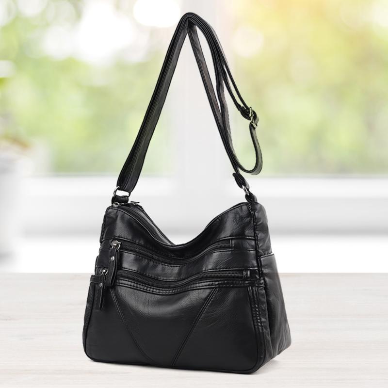 Vintage Multi-zipper PU Handbag Women Solid Big Capacity Ladies Shoulder Bags Female Casual Crossbody Bags bolsos de las mujeres, Black
Vintage Multi-zipper PU Handbag Women Solid Big Capacity Ladies Shoulder Bags Female Casual Crossbody Bags bolsos de las mujeres, Black