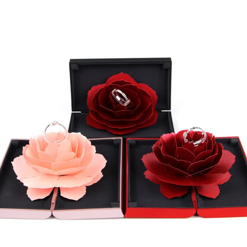 Sweet Rose Flower Box Wedding Engagement Rings Box Surprise Jewelry Storage Holder Wedding Marriage Velvet Valentine's Day Gift 
Sweet Rose Flower Box Wedding Engagement Rings Box Surprise Jewelry Storage Holder Wedding Marriage Velvet Valentine's Day Gift