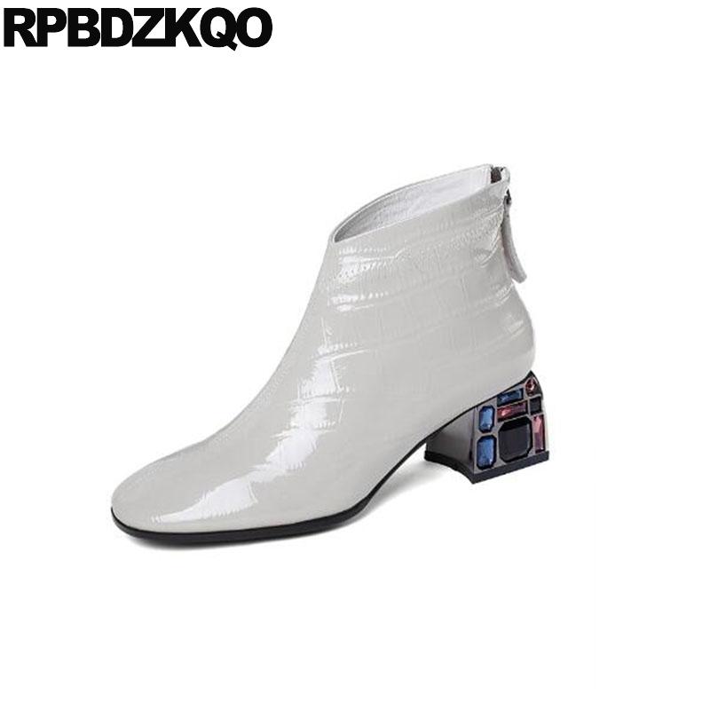 10 chunky booties plus size shoes beige big square toe patent leather new fall short women ankle boots medium heel high ladies
10 chunky booties plus size shoes beige big square toe patent leather new fall short women ankle boots medium heel high ladies