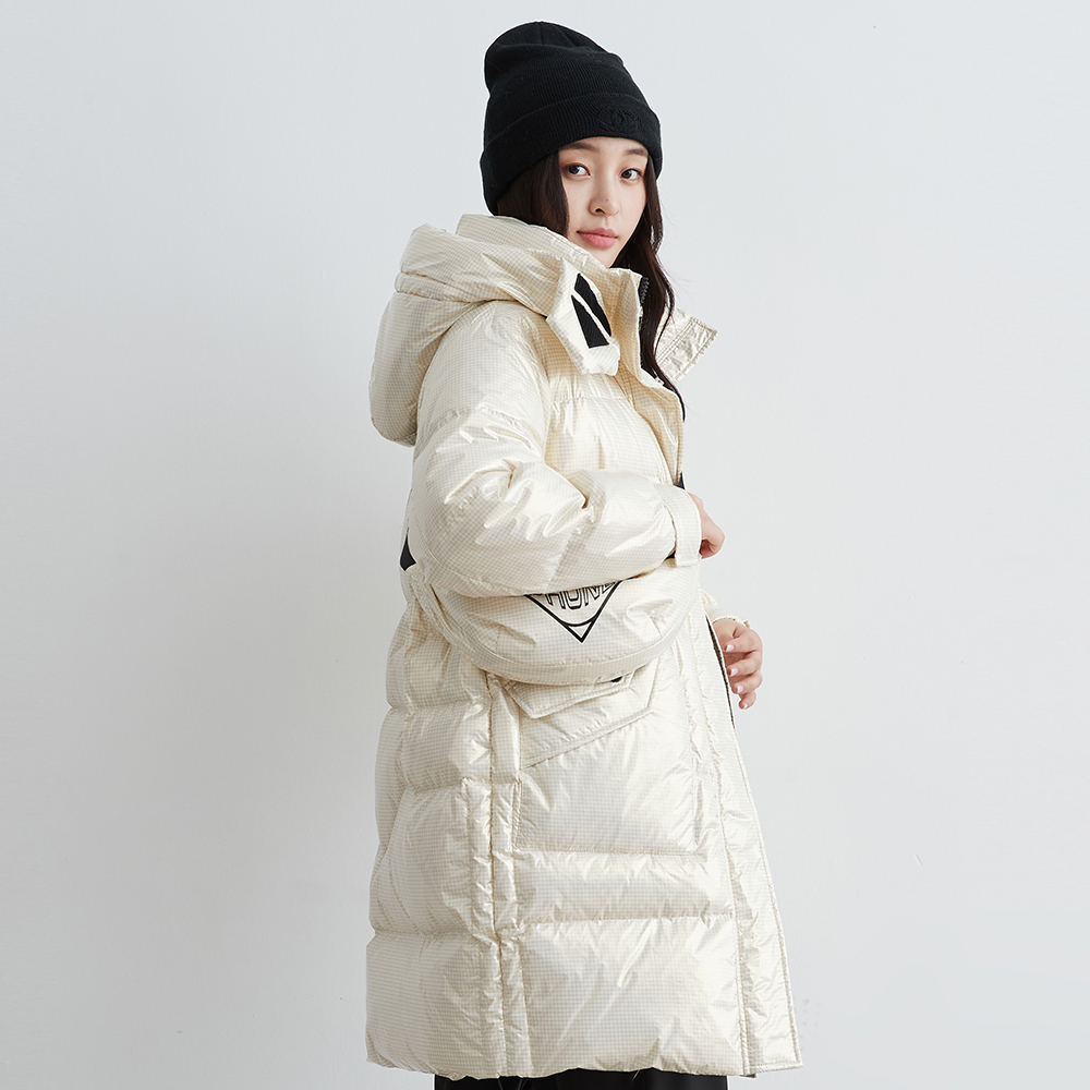 YAYA Winter Down Jacket Women Long Slim Hooded Warm Coat Female Overcoat 201019