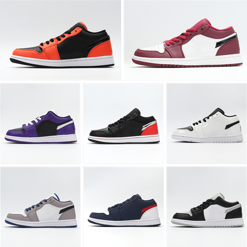 Low 1s Jumpman basketball shoes UNC OG SP Travis Scotts black toe pine green triple blacks white men women trainers sneakers, 48