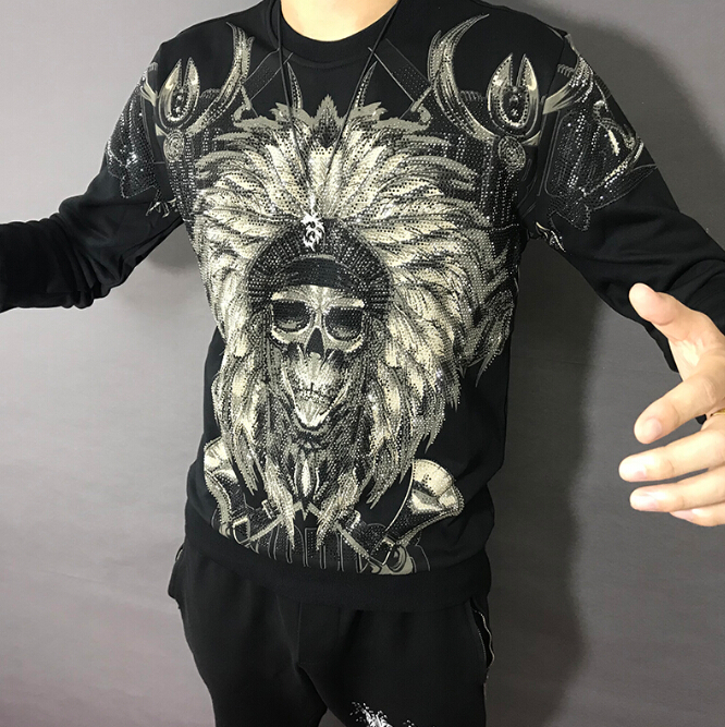 New European Style Fall Brand of Male and Female Fashion Long Skull Hot Imprint Hoodies Sleeve 4wur, The shown
New European Style Fall Brand of Male and Female Fashion Long Skull Hot Imprint Hoodies Sleeve 4wur, The shown