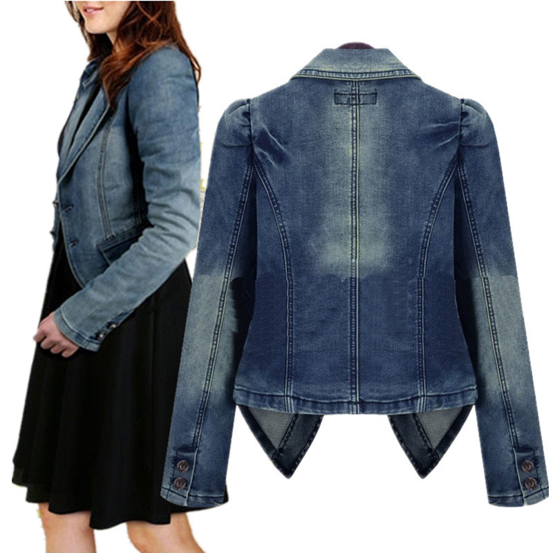 6XL Outerwear Large Size Women's Jean Jacket Spring Slim Blue Dzhinsovki Plus Size Denim Coat Female Cardigan Spring Jean Coats 201112