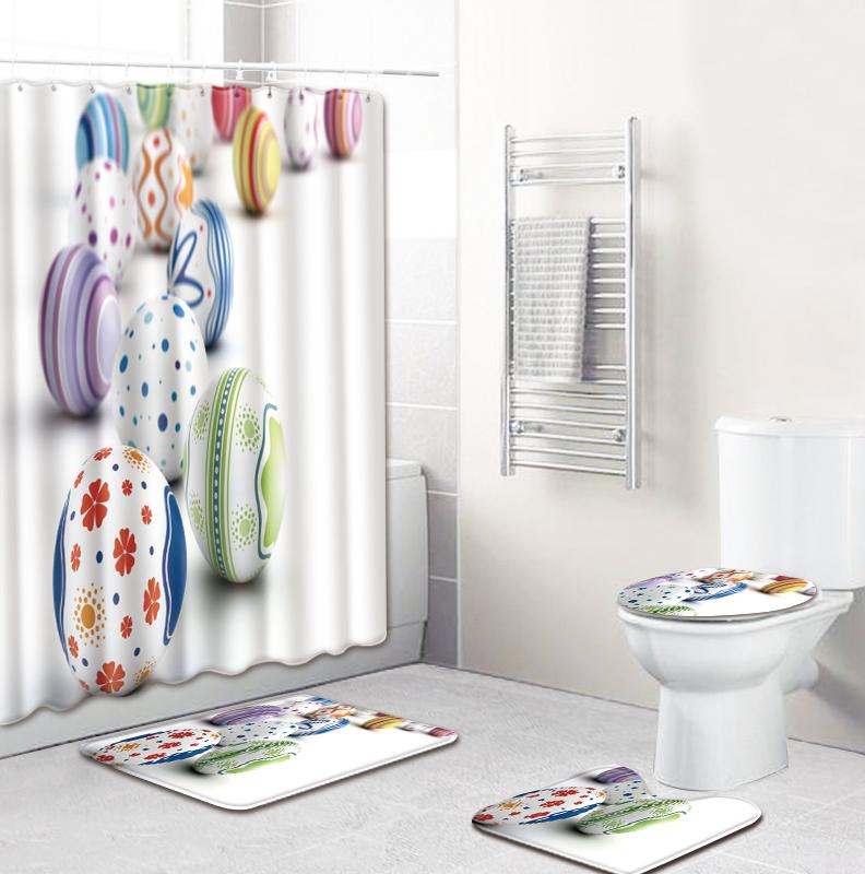 4pcs/set Easter Eggs Shower Curtain Bath Mat Toilet Pad Set Non-slip Bathroom Decor Carpet Waterproof Flower Shower Curtain Set
4pcs/set Easter Eggs Shower Curtain Bath Mat Toilet Pad Set Non-slip Bathroom Decor Carpet Waterproof Flower Shower Curtain Set