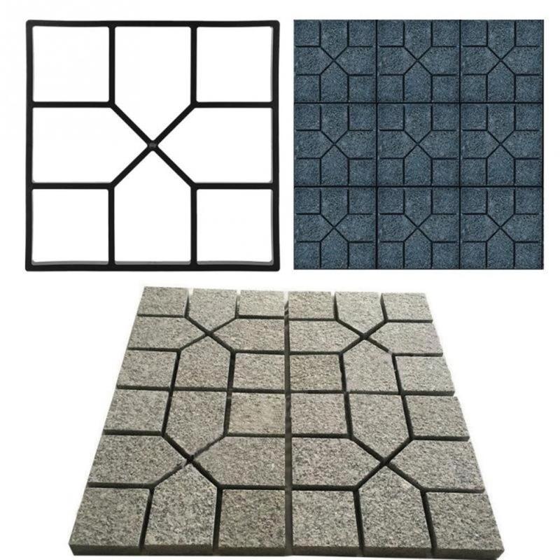 

Garden Walk Pavement Mold DIY Manually Paving Cement Brick Stone Road Concrete Molds Path Maker Reusable DIY Manually Paving