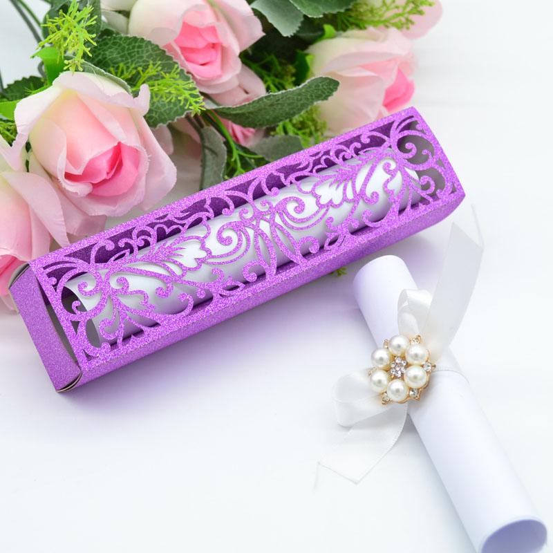 Hot sale Violet vine glitter laser cut invitations inner paper card boxes for wedding 
Hot sale Violet vine glitter laser cut invitations inner paper card boxes for wedding
