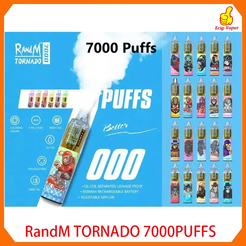 Authentic RandM Tornado 7000 Puffs Disposable E cigarettes Pod Device Powerful Battery 14ml Prefilled Cartridge Mesh Coil RGB light Glowing
Authentic RandM Tornado 7000 Puffs Disposable E cigarettes Pod Device Powerful Battery 14ml Prefilled Cartridge Mesh Coil RGB light Glowing