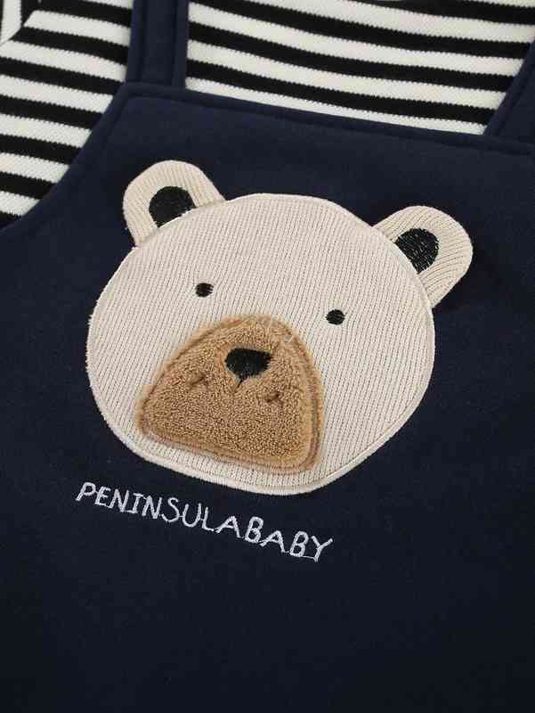 Peninsula Baby Striped & Cartoon Patched Jumpsuit SHE