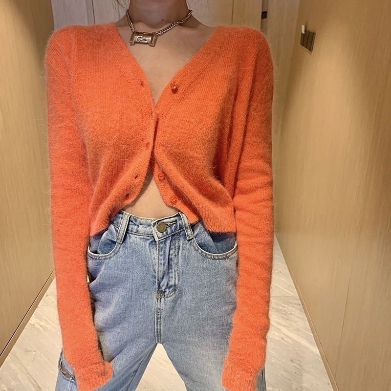 5 colors korean style thin V neck knitted sweaters cardigan womens sun protection long sleeve tops womens (R88887) 201109
