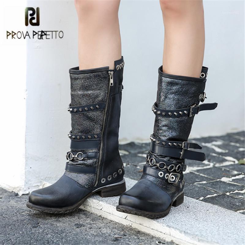Prova Perfetto Punk Style Women High Boots Rivets Straps Autumn Winter Flat Boots Platform Rubber Shoes Woman Botas Militares1, Navy blue
Prova Perfetto Punk Style Women High Boots Rivets Straps Autumn Winter Flat Boots Platform Rubber Shoes Woman Botas Militares1, Navy blue