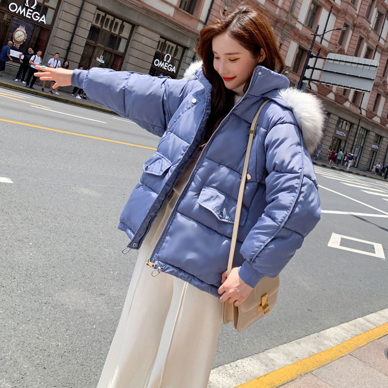 Orwindny Women's Winter Jackets Hooded Thick Warm Winter Coat Short Down Parkas Female Jacket Big Fur Coat Cotton Padded Jackets 201217