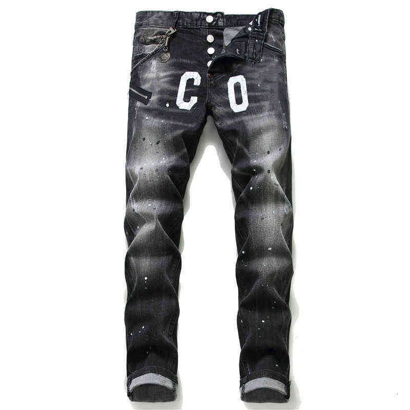 Black and gray paint hole wild European and American version of Maple Leaf ICON personality new jeans men, 1093
Black and gray paint hole wild European and American version of Maple Leaf ICON personality new jeans men, 1093