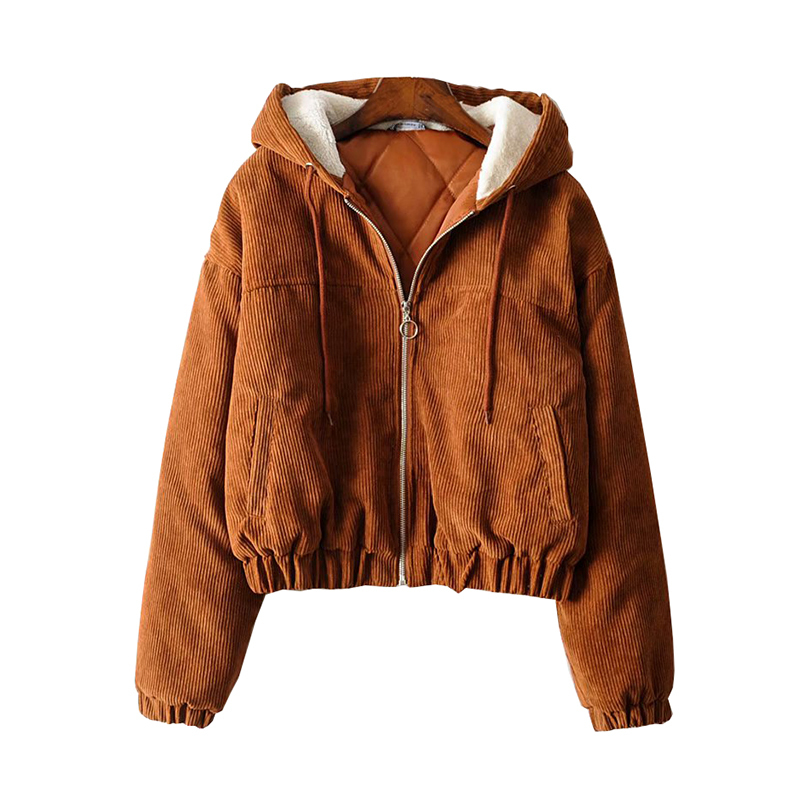 Fashion autumn winter women parka Thick plus size hooded female warm padded coat Zipper pockets outwear ladies overcoats 201017