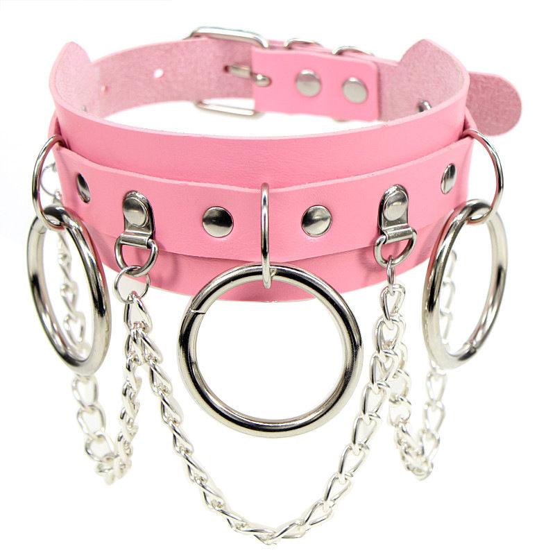 Chokers Pink Leather Choker Necklaces Collar For Women Goth Punk Chain Sexy Chocker Necklace Bondage Festival Jewelry
Chokers Pink Leather Choker Necklaces Collar For Women Goth Punk Chain Sexy Chocker Necklace Bondage Festival Jewelry