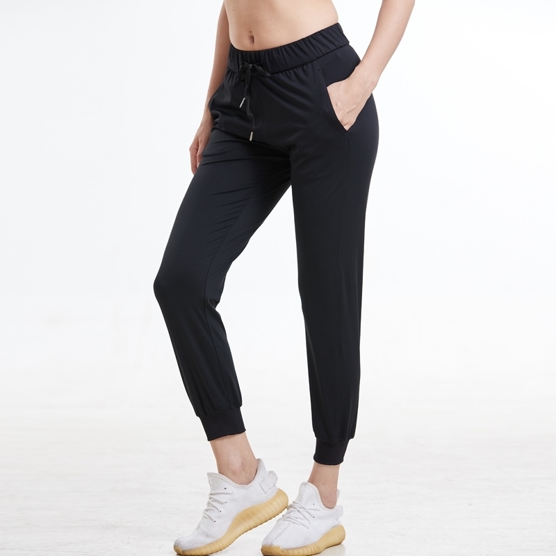 Women Stretch fabrics Loose Fit Sport Active skinny Leggings with two side pockets Ankle-Length Pants 201109
