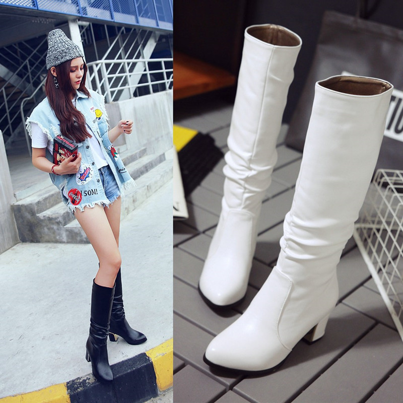 Winter thick women knee 2020 Autumn was thin jane feminine martin boots plain high zapatos of mujer 32-43, White
Winter thick women knee 2020 Autumn was thin jane feminine martin boots plain high zapatos of mujer 32-43, White