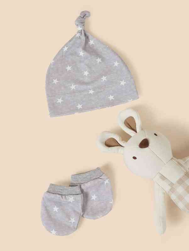 Baby Star Pattern Hat & 1pair Gloves SHE