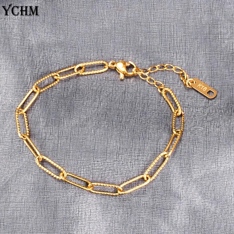 YCHM Stainless Steel Embossing Oval Chain Bracelet For Man Women Gold Color Hip Hop Jewelry Box Chain Bracelet FB006
YCHM Stainless Steel Embossing Oval Chain Bracelet For Man Women Gold Color Hip Hop Jewelry Box Chain Bracelet FB006