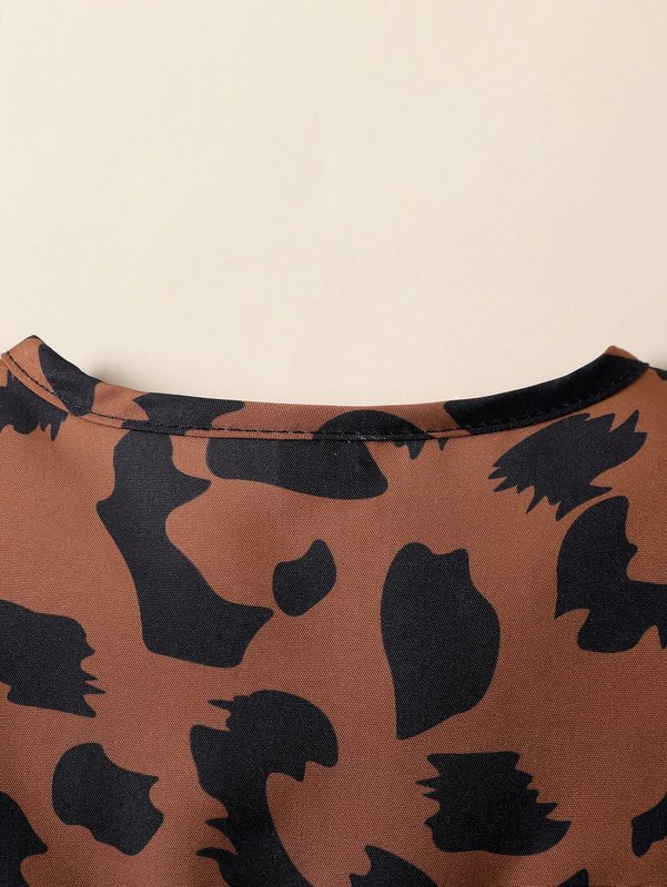 Baby Allover Print Surplice Neck Dress SHE