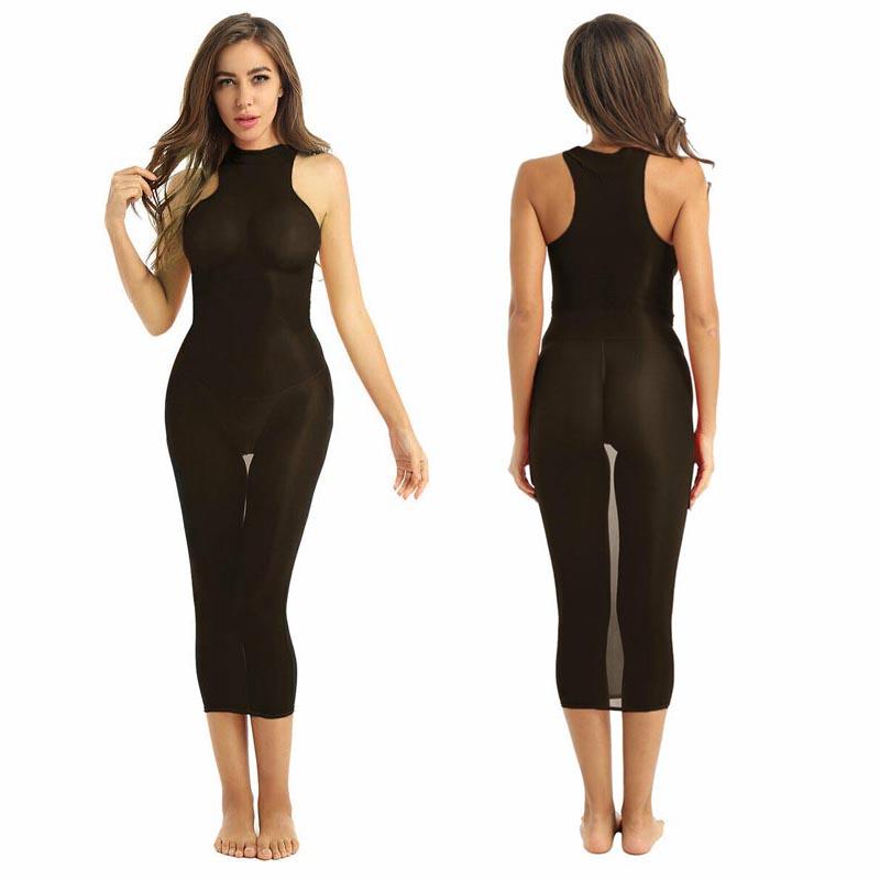 Sexy Women Glossy Stretch Midi Dress See Through Turtle Neck Tank Sleeveless Babydoll Nightclub Dress, Black
Sexy Women Glossy Stretch Midi Dress See Through Turtle Neck Tank Sleeveless Babydoll Nightclub Dress, Black