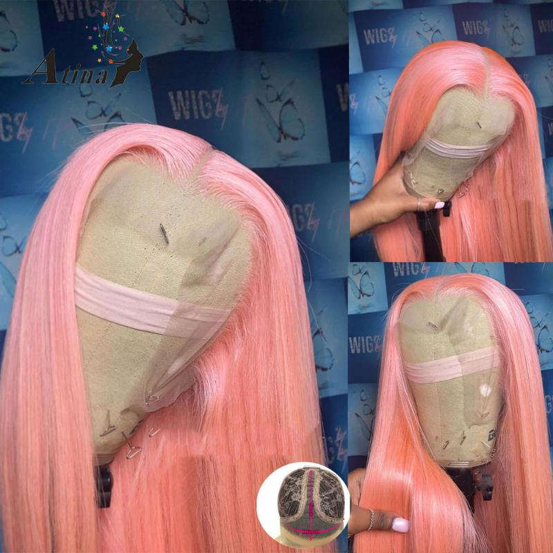 Straight Pink Colored Human Hair Wig Natural Hairline Long Hair Bleach Knots Brazilian Remy Lace Front Wig With Bay Atina, As pic
Straight Pink Colored Human Hair Wig Natural Hairline Long Hair Bleach Knots Brazilian Remy Lace Front Wig With Bay Atina, As pic