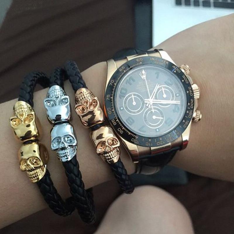 Punk Skull Bracelet Men Weave Genuine Leather Charm Bracelets&Bangle for Men Women Punk Rock jewelry Gift YW2281
Punk Skull Bracelet Men Weave Genuine Leather Charm Bracelets&Bangle for Men Women Punk Rock jewelry Gift YW2281