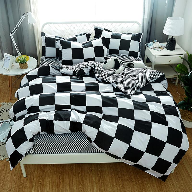 Black White Lattice Printed Bed Cover Set Kids Duvet Cover Adult Child Bed Sheets And Pillowcases Comforter Bedding Set 61037, 2tj-61038-005
Black White Lattice Printed Bed Cover Set Kids Duvet Cover Adult Child Bed Sheets And Pillowcases Comforter Bedding Set 61037, 2tj-61038-005