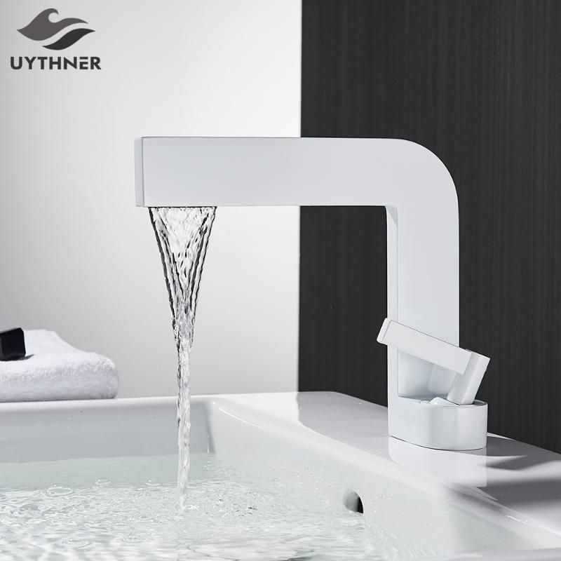 White/Black Basin Faucets Bath Basin Sink Mixer Taps Bathroom Brass Taps Square Vessel Faucet Cold Hot Water Mixer Tap
White/Black Basin Faucets Bath Basin Sink Mixer Taps Bathroom Brass Taps Square Vessel Faucet Cold Hot Water Mixer Tap