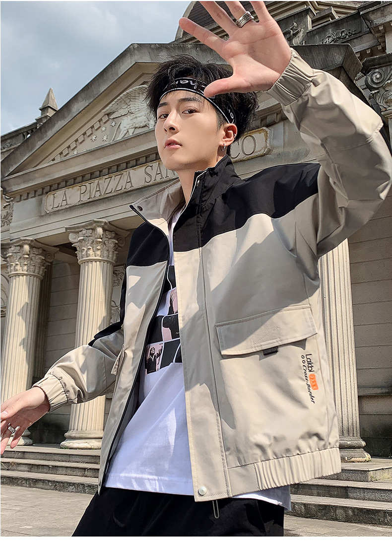 Khaki Male Han Edition Tide Fall Color Matching Jacket Handsome Men'S Fashion Casual Jacket
Khaki Male Han Edition Tide Fall Color Matching Jacket Handsome Men'S Fashion Casual Jacket