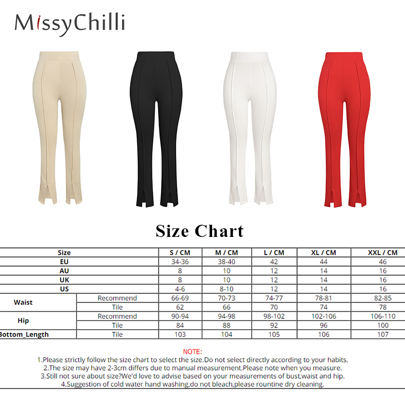 MissyChilli High waist khaki solid casual trousers Women bodycon split fashion pants Female black elegant office party bottoms 201111