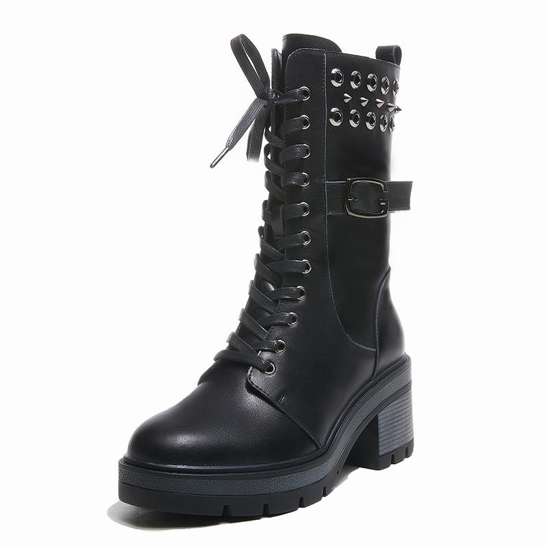 Thick Heel Black Work Boots Women Fashion Leather Casual Women's Shoes 2020 Autumn Winter New Lace-up Mid-tube Short Boots Women
Thick Heel Black Work Boots Women Fashion Leather Casual Women's Shoes 2020 Autumn Winter New Lace-up Mid-tube Short Boots Women